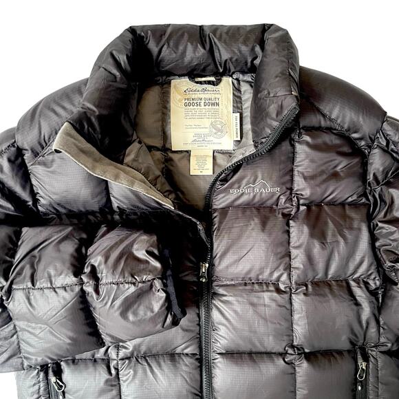 Eddie Bauer Men’s Goose Down Black Puffer Jacket 700 Fill Power Size Medium - Picture 1 of 10